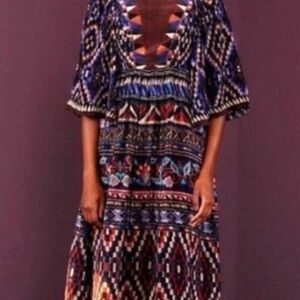 FARM Rio Multicolor Geometric Midi Dress